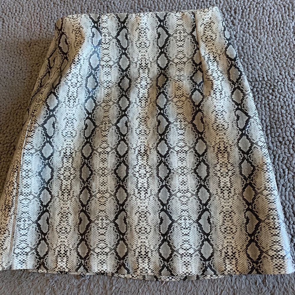 snake skin printed leather skirt